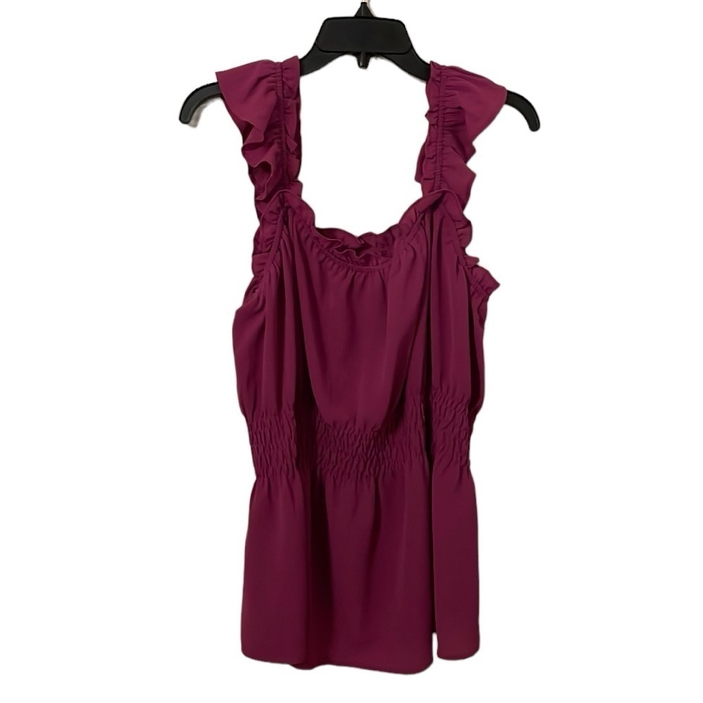 LANE BRYANT | Women’s Purple Ruffle Rushed Center‎ Sleeveless Top Size 18
